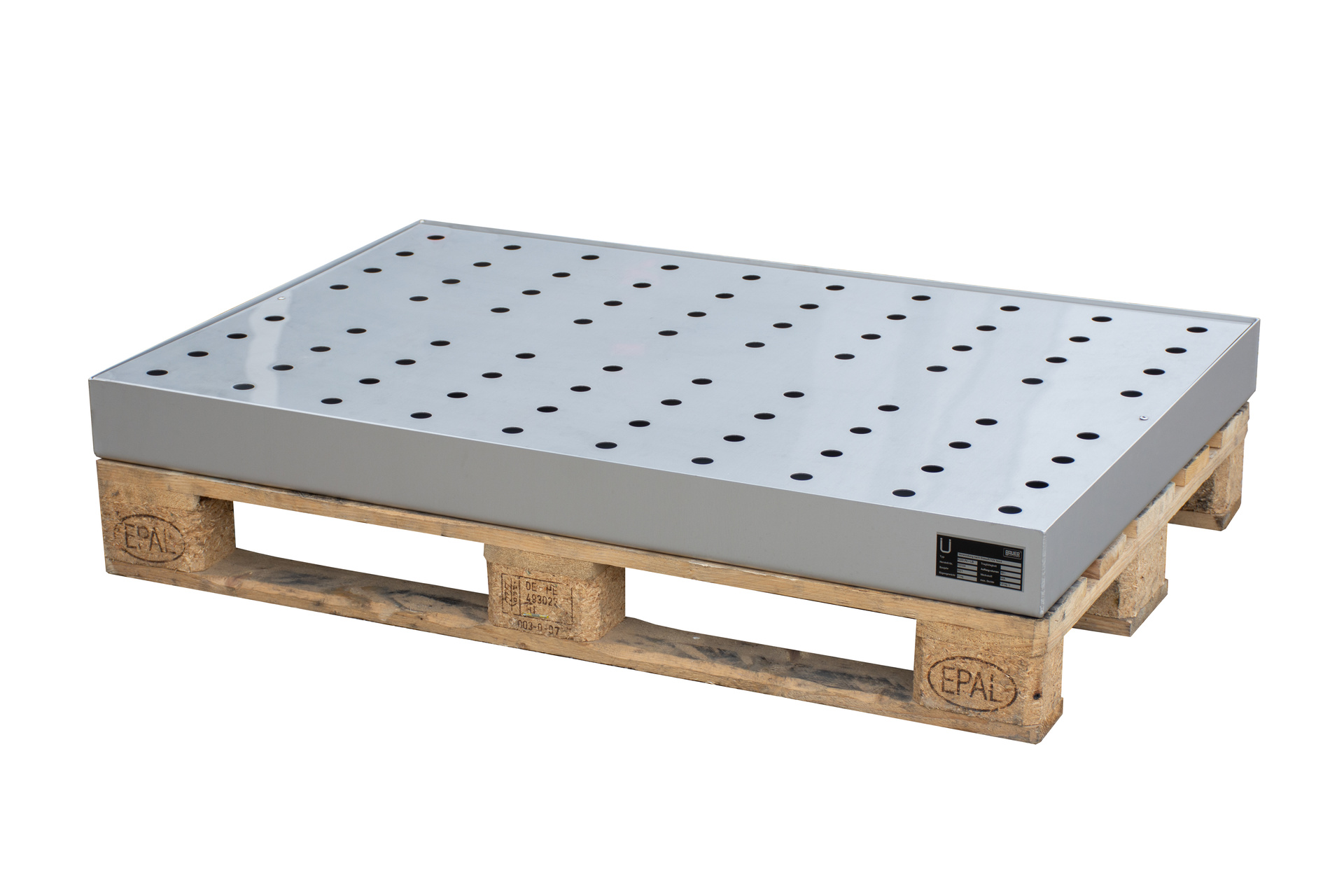 Kleingebindewanne für Paletten Typ KGW-P Edelstahl mit Zubehör